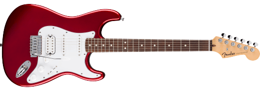 Fender Standard Stratocaster® HSS Laurel Fingerboard, White Pickguard, Candy Cola