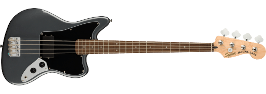Squier Affinity Series® Jaguar® Bass H Laurel Fingerboard, Black Pickguard, Charcoal Frost Metallic