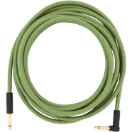 Festival Hemp Instrument Cables Festival Instrument Cable, Straight/Angle, 18.6', Pure Hemp, Green