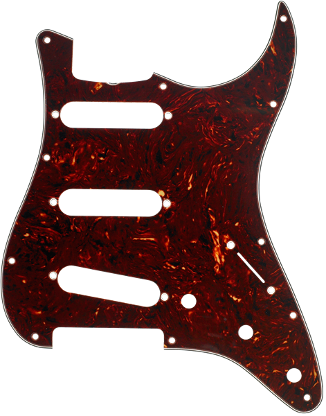 Stratocaster® Pickguard, S/S/S, (with Truss Rod Notch), 11-Hole Vintage Mount, Brown Tortoise Shell, 4-Ply