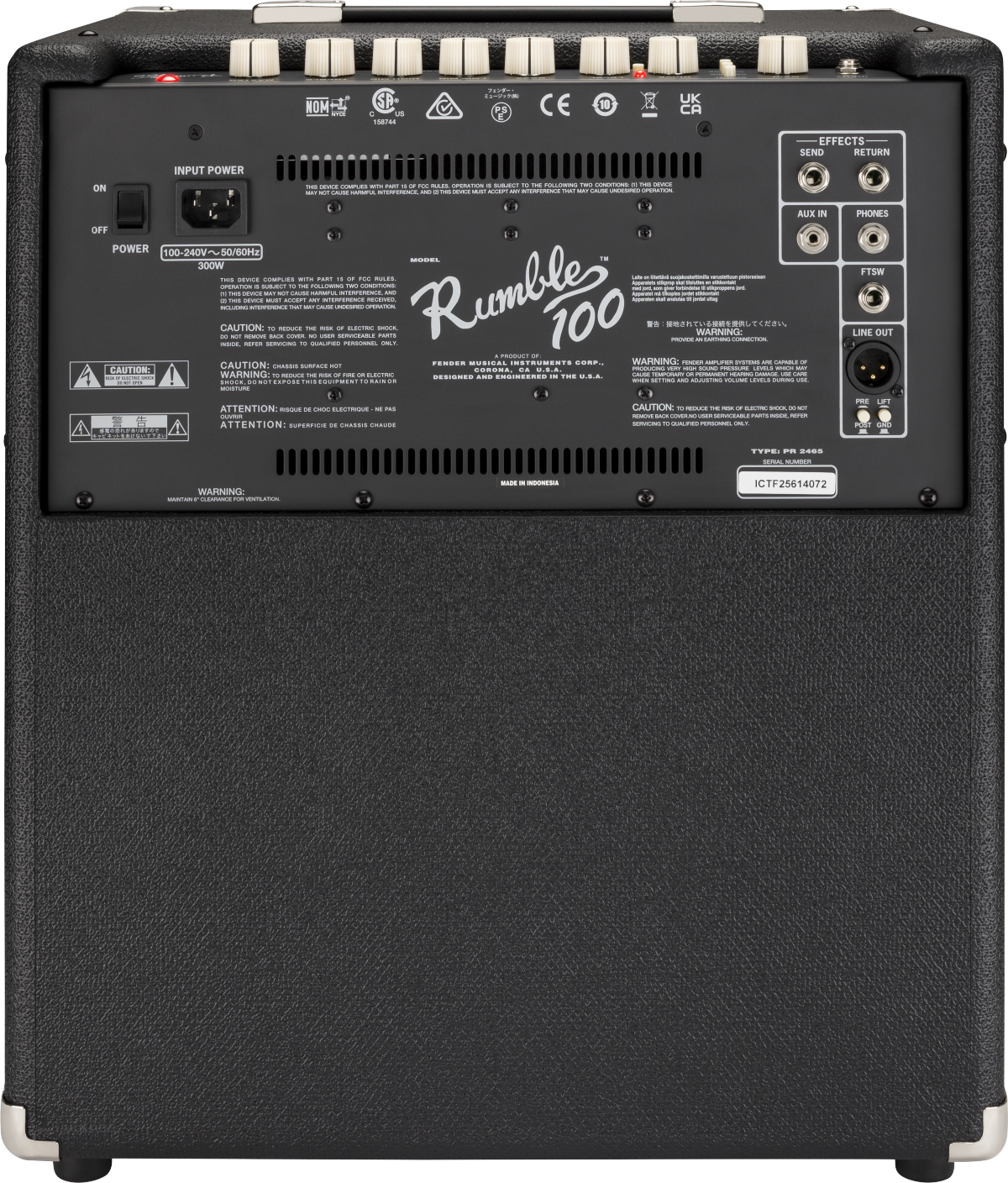 Fender Rumble 100 (V3), 120V, Black/Silver