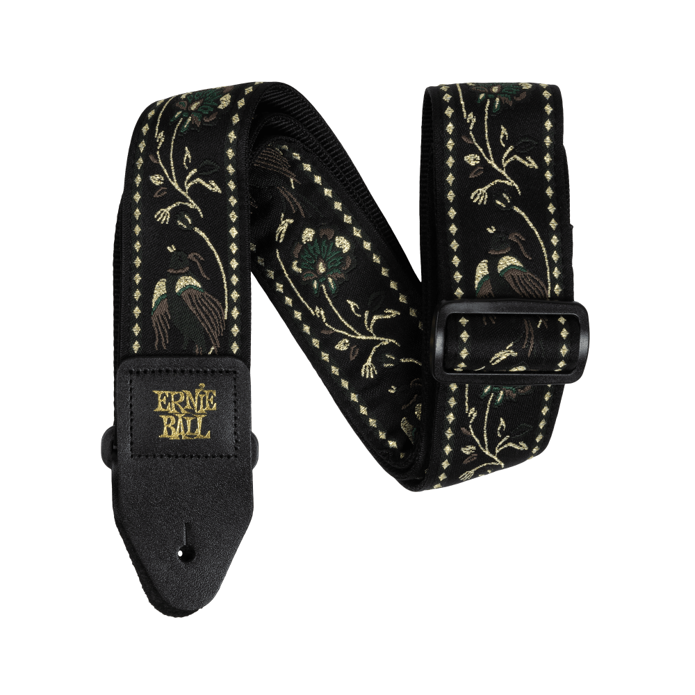 Ernie Ball Classic Jacquard Guitar Strap/Bass Strap - Black Pleasant Pheasant