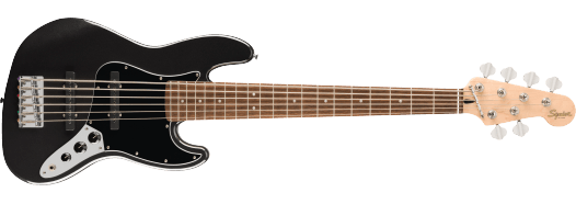 Squier Affinity Series® Jazz Bass® VI Laurel Fingerboard, Black Pickguard, Black Metallic