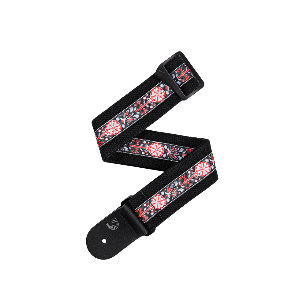 D'Addario Deluxe Cotton Guitar Strap, Black