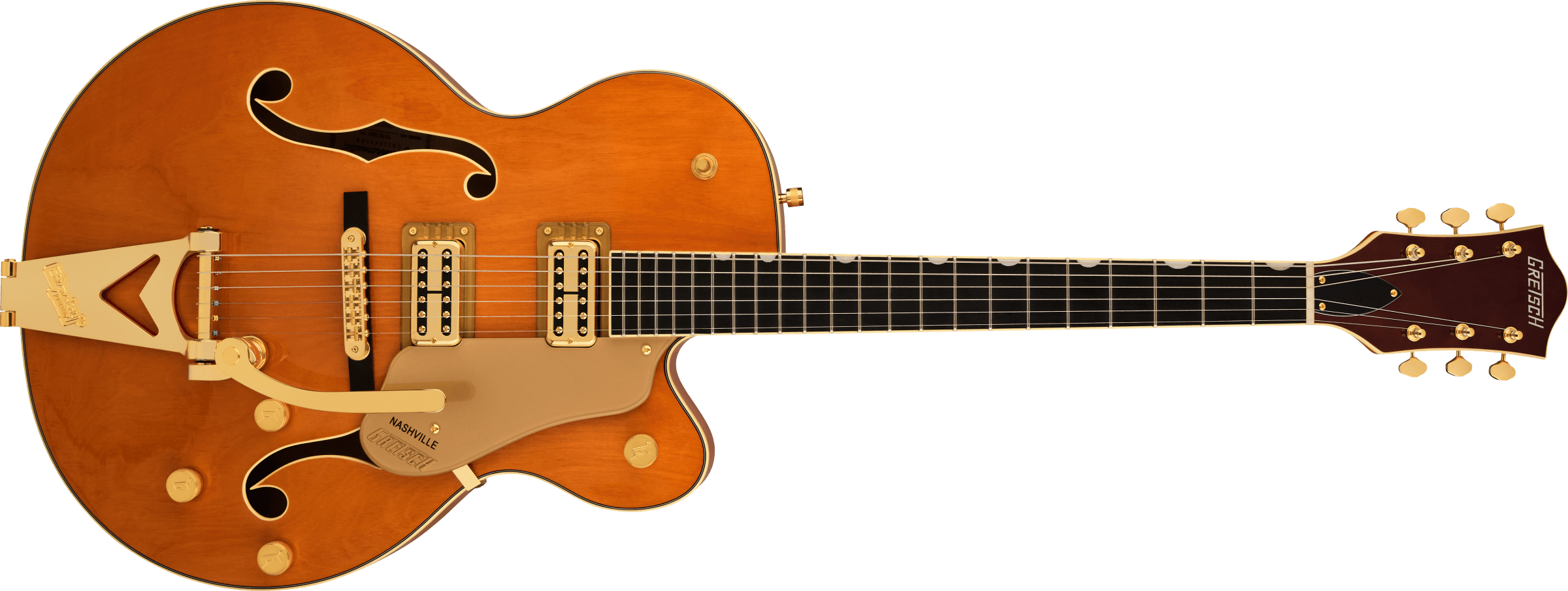 Gretsch Synchromatic™ Nashville™ Hollow Body Single-Cut with Bigsby®, Ebony Fingerboard, 50's Orange Stain