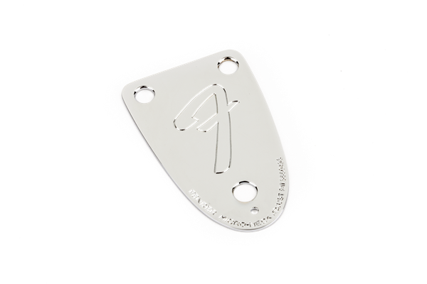 Fender '70s Vintage-Style 3-Bolt "F" Stamped Bass Neck Plate, Chrome