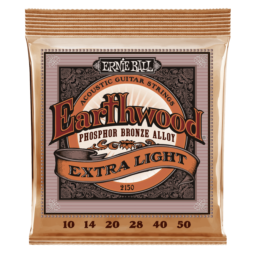 Ernie Ball EARTHWOOD EXTRA LIGHT PHOSPHOR BRONZE ACOUSTIC GUITAR STRINGS - 10-50 GAUGE