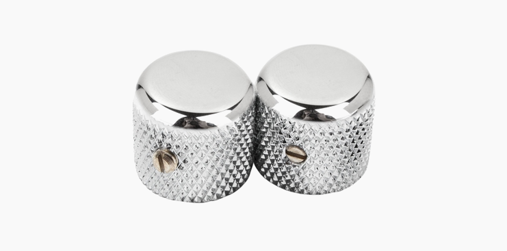 Fender Pure Vintage '52 Telecaster® Knurled Knobs, (2), Chrome