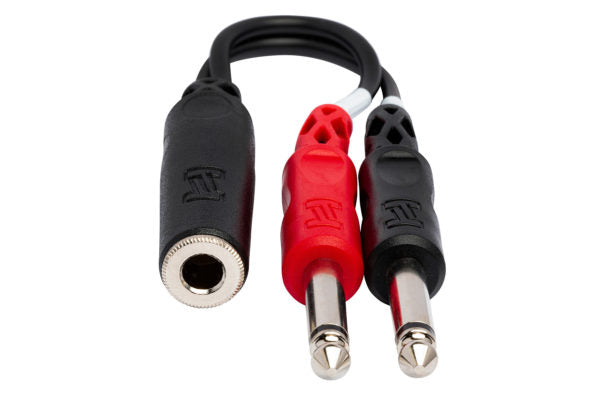 Hosa YPP-136 Stereo Breakout Cable - 1/4 inch TRS Female to Left and Right 1/4 inch TS Male