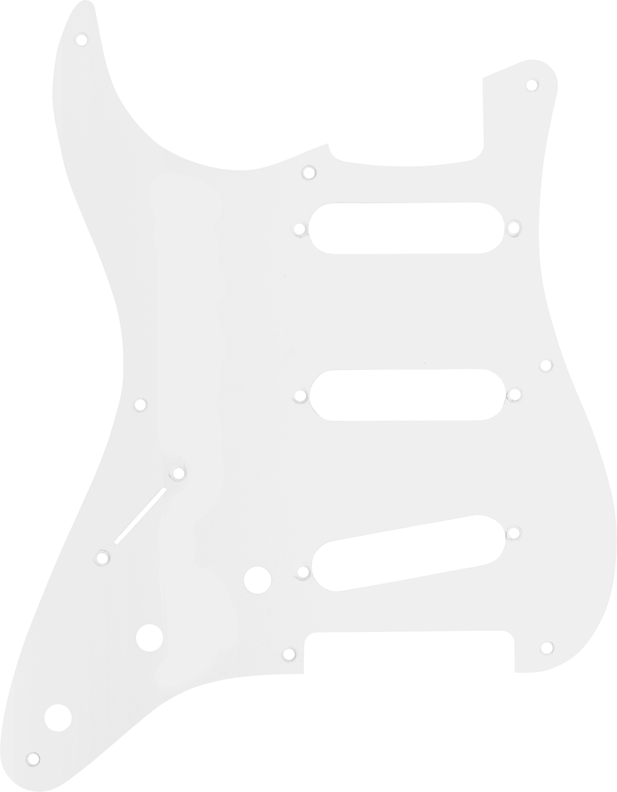 Pickguard, Stratocaster® S/S/S (Left-Hand), 8-Hole Mount, White, 1-Ply