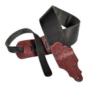 Franklin Tooled Glove Leather Guitar Strap - Black/Red