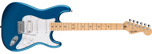 Fender Standard Stratocaster® HSS Maple Fingerboard, White Pickguard, Aqua Marine Metallic