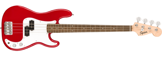 Squier Mini Precision Bass® Laurel Fingerboard, White Pickguard, Dakota Red