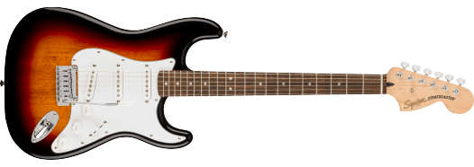 Squier Affinity Series® Stratocaster® Laurel Fingerboard, White Pickguard, 3-Color Sunburst