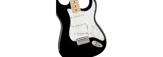 Affinity Series® Stratocaster® Maple Fingerboard, White Pickguard, Black