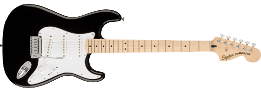 Affinity Series® Stratocaster® Maple Fingerboard, White Pickguard, Black