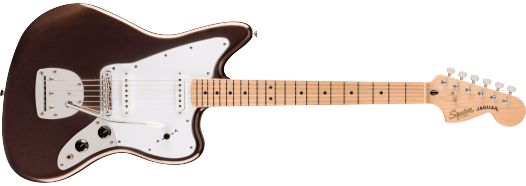 Squier Affinity Series® Jaguar® Maple Fingerboard, White Pickguard, Mystic Metallic Brown