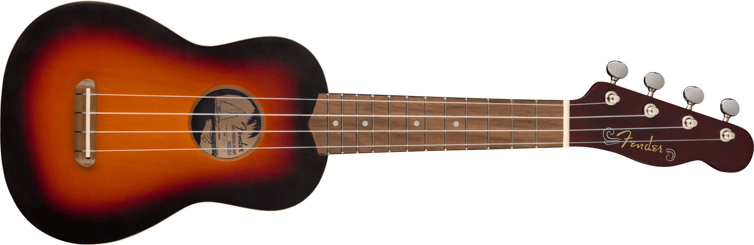 Fender Venice Soprano Uke, Walnut Fingerboard, 2-Color Sunburst