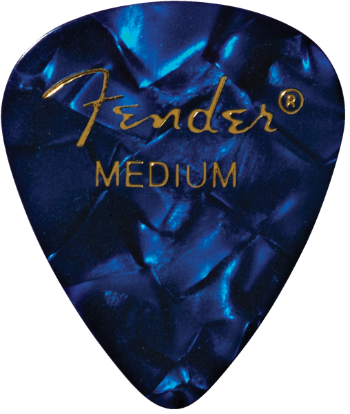 Fender Premium Celluloid 351 Shape Picks, Medium, Blue Moto, 12-Pack
