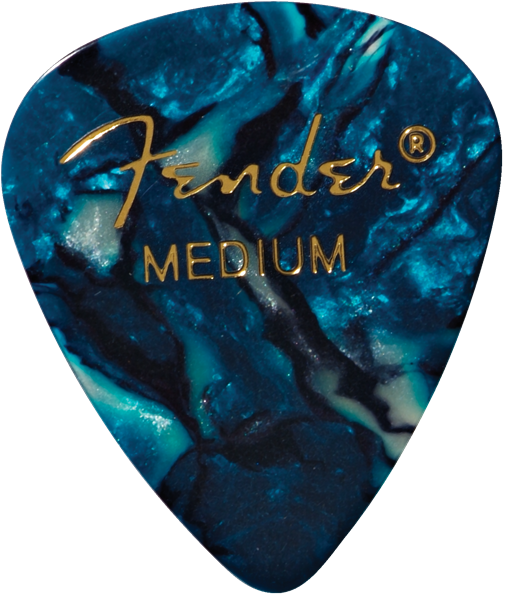 Fender Premium Celluloid 351 Shape Picks, Medium, Ocean Turquoise, 12-Pack