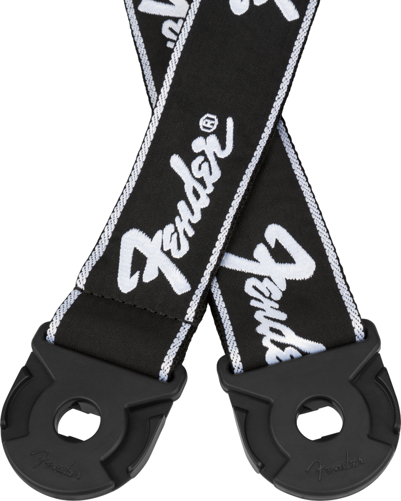 Quick Grip Locking End Strap, Black with White Running Logo, 2"