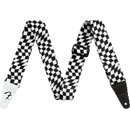 Wavy Checkerboard Polyester Strap, Black/White