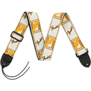 Fender Monogrammed Straps Monogrammed Strap, White/Brown/Yellow, 2"
