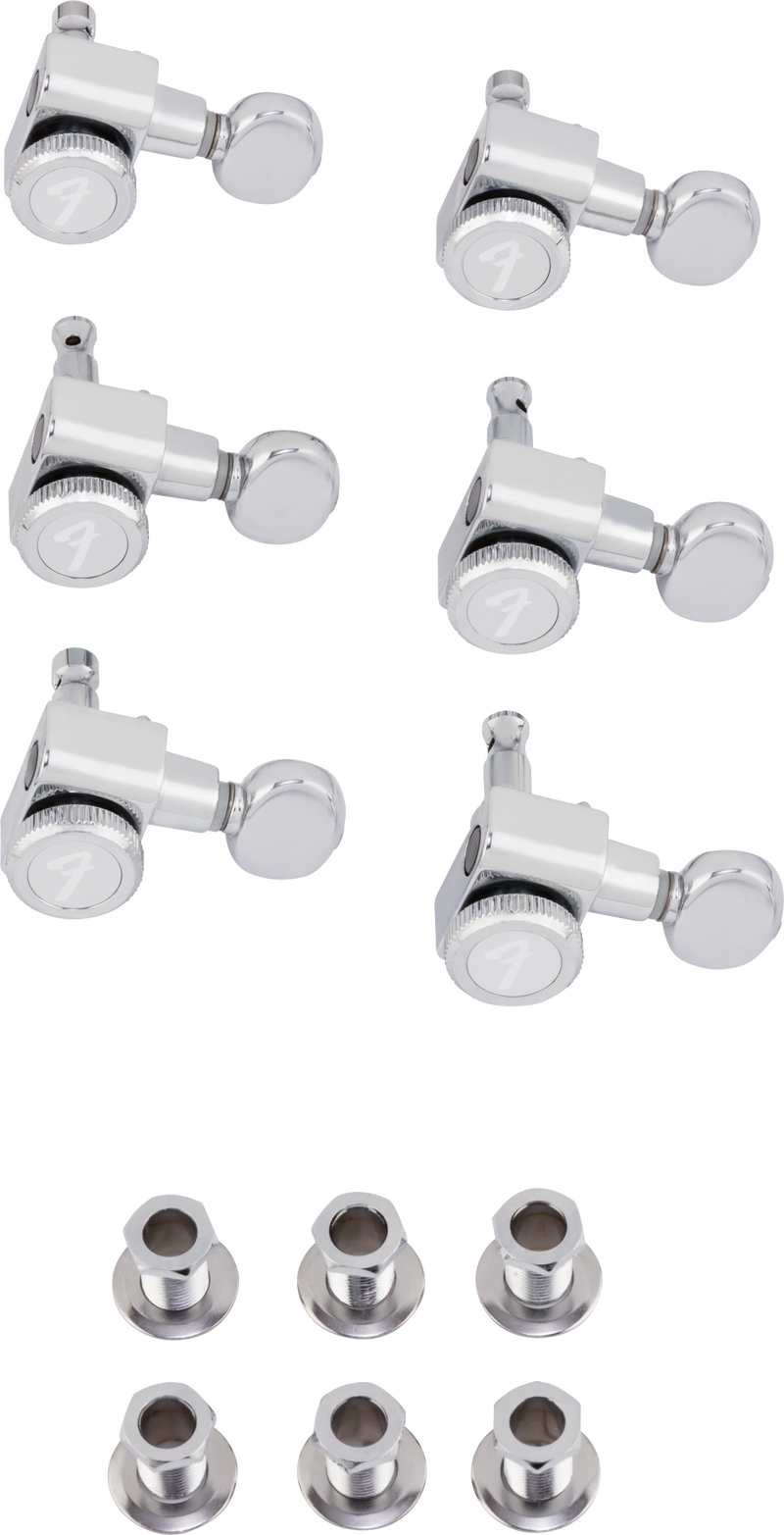 Fender  Fender® Staggered Locking Tuners with Vintage-Style Buttons, Polished Chrome (6)