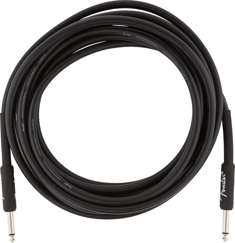 Fender Professional Series Instrument Cable, Straight/Straight, 15', Black
