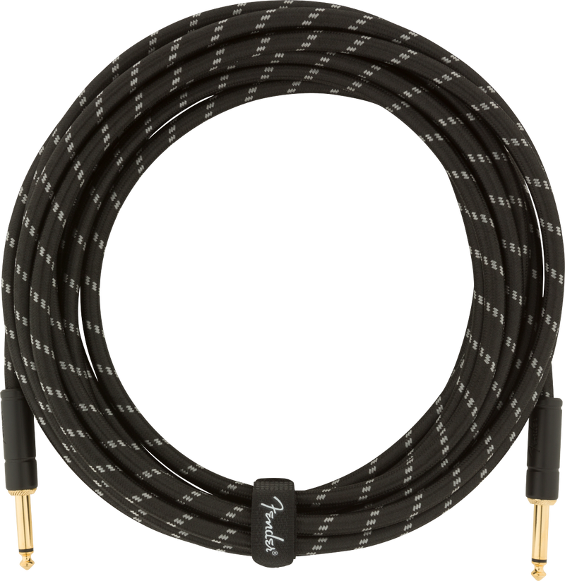 Fender Deluxe Series Instrument Cable, Straight/Straight, 18.6', Black Tweed