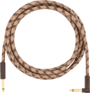 Fender Festival Instrument Cable, Straight/Angle, 10', Pure Hemp, Brown Stripe