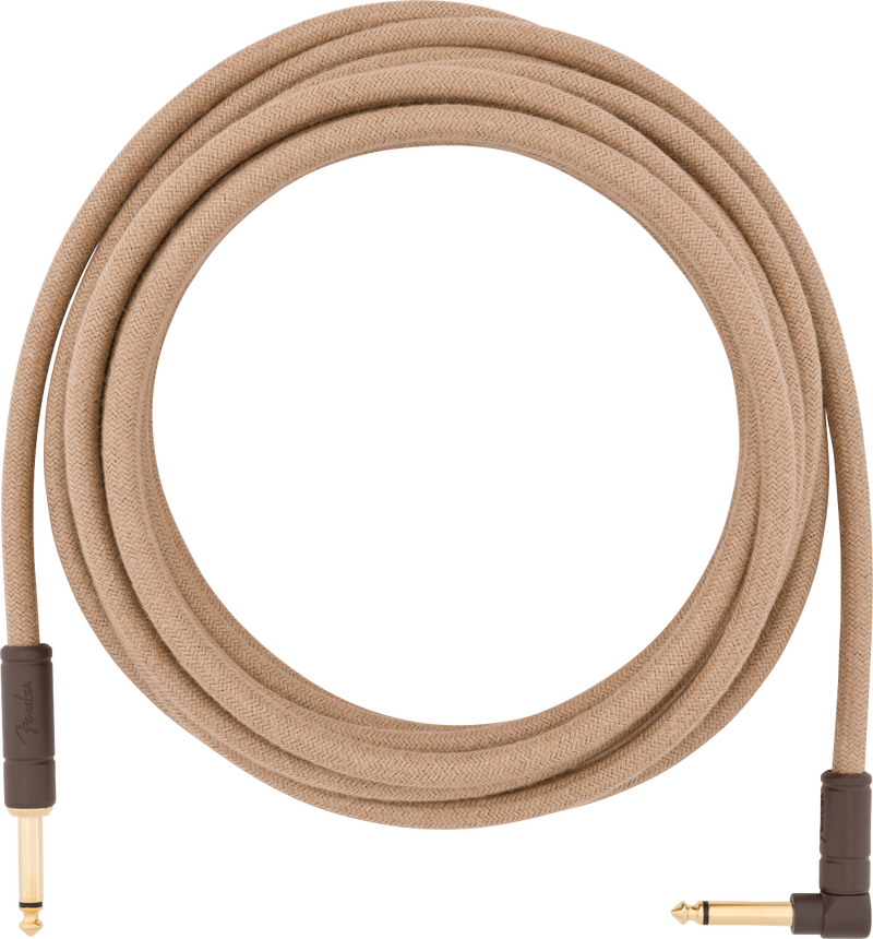 Fender Festival Instrument Cable, Straight/Angle, 18.6', Pure Hemp, Natural