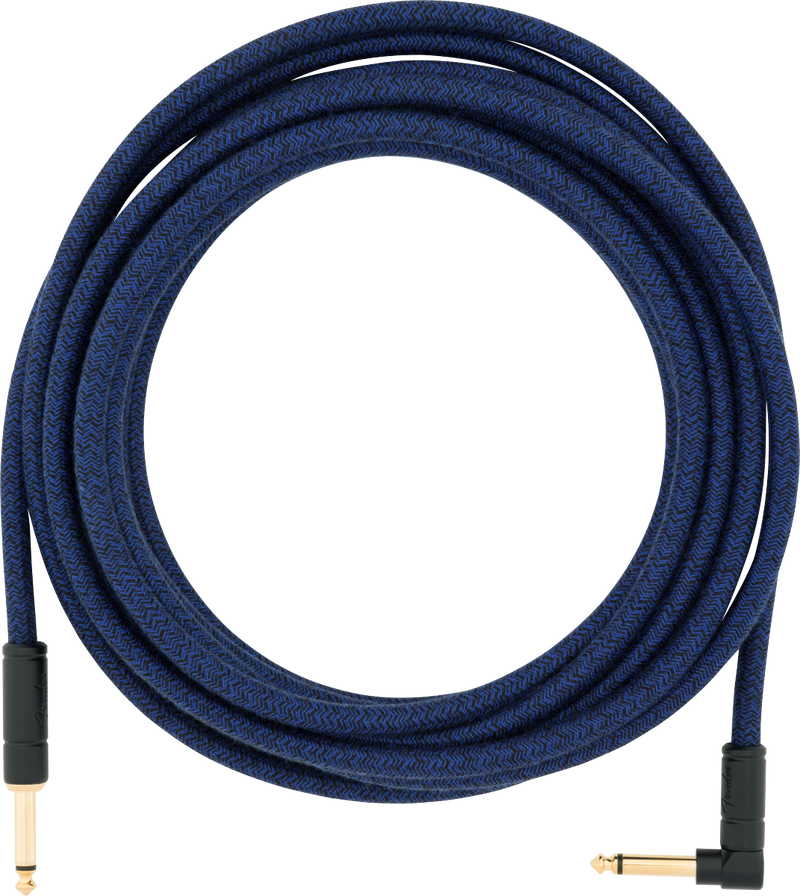 Fender Festival Instrument Cable, Straight/Angle, 18.6', Pure Hemp, Blue Dream