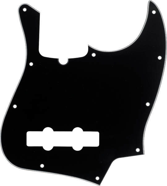 Pickguard, Jazz Bass®, 10-Hole Mount (with Truss Rod Notch), B/W/B, 3-Ply