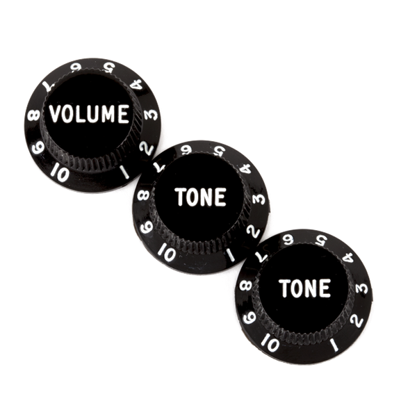 Fender Stratocaster® Knobs, Black (Volume, Tone, Tone) (3)