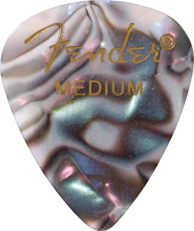 Fender Premium Celluloid 351 Shape Picks, Medium, Abalone, 12-Pack