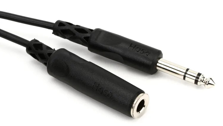 Hosa HPE-325 1/4 inch TRS Female to 1/4 inch TRS Male Headphone Extension Cable - 25 foot