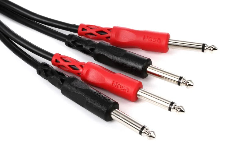Hosa CPP-201 Stereo Interconnect Cable - Dual 1/4-inch TS Male to Same - 3.3 foot