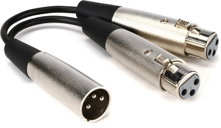 Hosa YXF-119 Y Cable- XLR Male to Dual XLR Female - 6 inch
