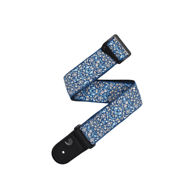 D'Addario Eco-Comfort Persian Woven Guitar Strap Blue Floral