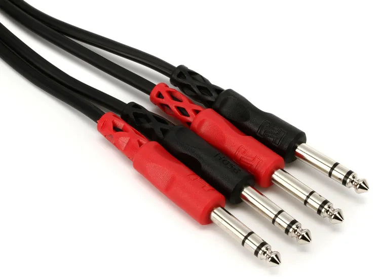 Hosa CSS-203 Stereo Interconnect Dual 1/4-inch TRS Male to Dual 1/4-inch TRS Male Cable - 9.9 foot