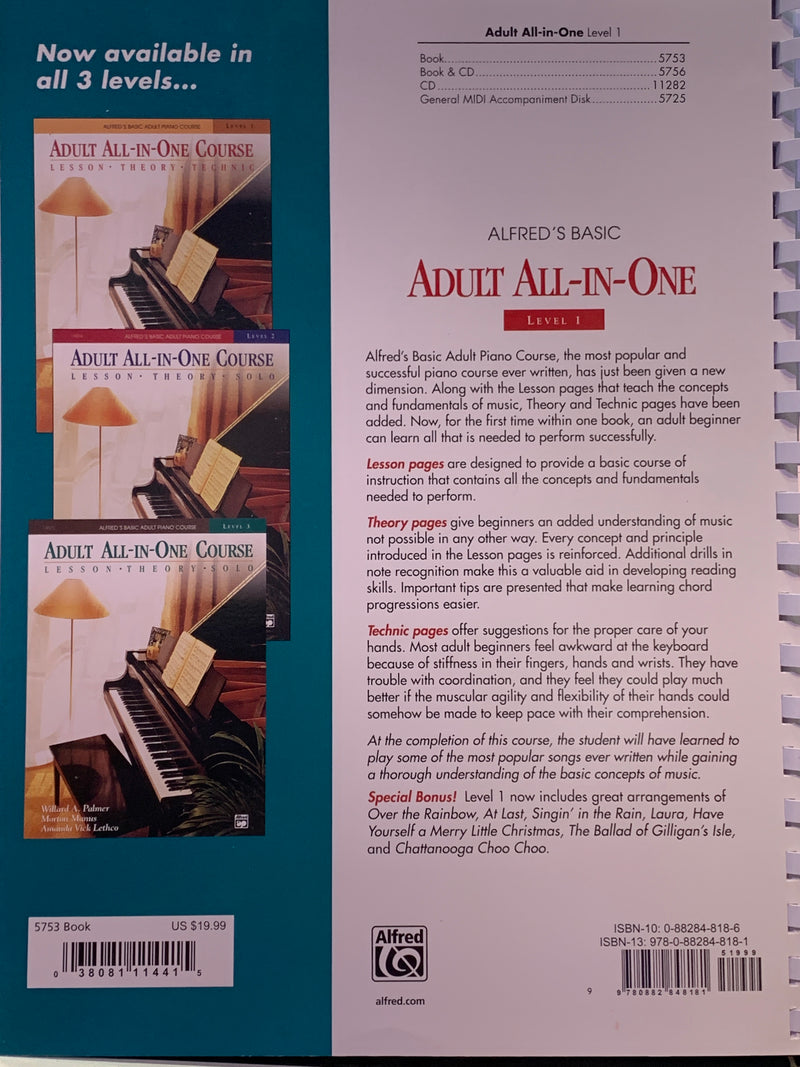 Alfred's Basic Adult All-in-One Course, Book 1