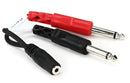 Hosa YMP-434 Stereo Breakout Cable - 3.5mm TRS Female to Left and Right 1/4-inch TS Male