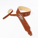 Franklin Sculpted Suede Guitar Strap - Snakeskin Leather Inset - Rust