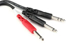 Hosa STP-202 Insert Cable - 1/4 inch TRS Male to Dual 1/4 inch TS Male