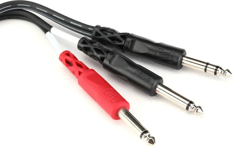 Hosa STP-202 Insert Cable - 1/4 inch TRS Male to Dual 1/4 inch TS Male