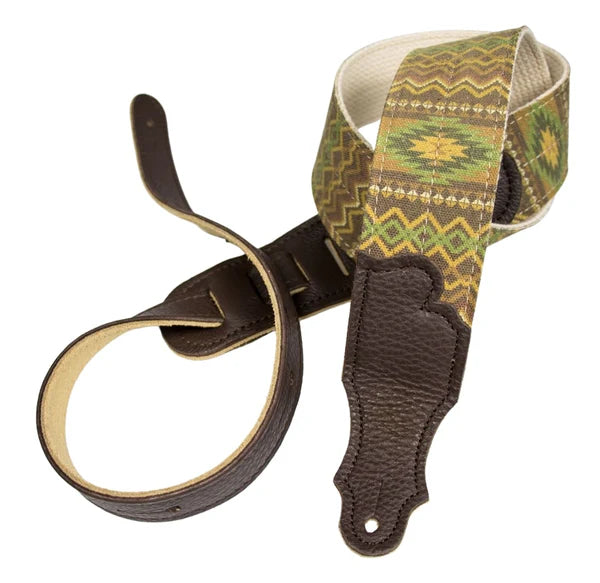 Franklin Old Aztec Canvas Guitar Strap - Olive