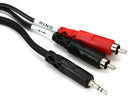 Hosa CMR-203 Stereo Breakout Cable - 3.5mm TRS Male to Left and Right RCA Male - 3 foot