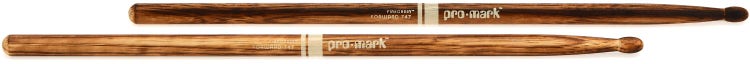 Promark Classic Forward 747 FireGrain Drumsticks - Hickory - Wood Tip