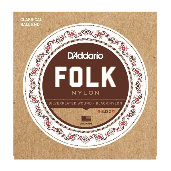 D'Addario Normal Tension Ball End Silver-Wound/Clear Nylon Classical Guitar Strings